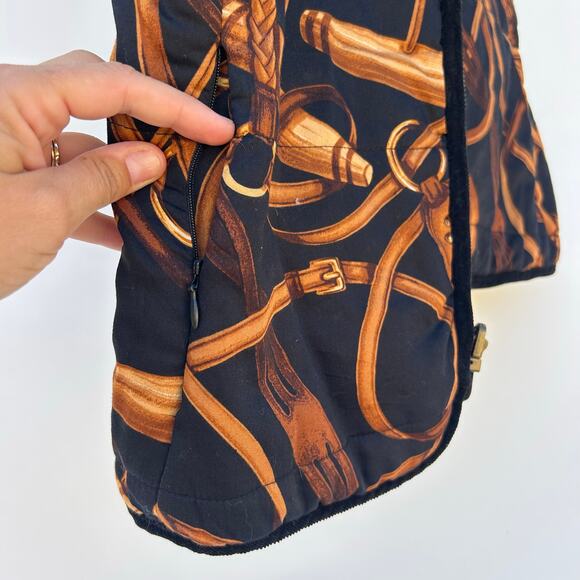 Vintage Ralph Lauren Reversible Denim Jean Equestrian Bridle Vest Large Horse - Picture 9 of 14